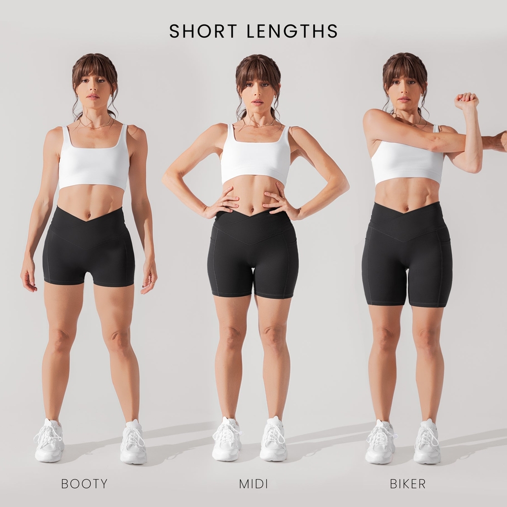 POPFLEX Criss Cross Booty Shorts Peppercorn (Mauve)